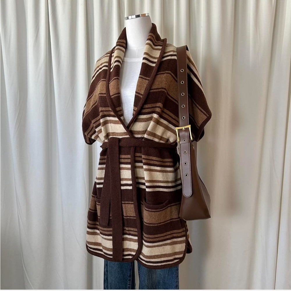 Eddie Bauer cardigan belted, short-sleeve with a shawl collar wool blend -XL/XXL - Picture 4 of 8